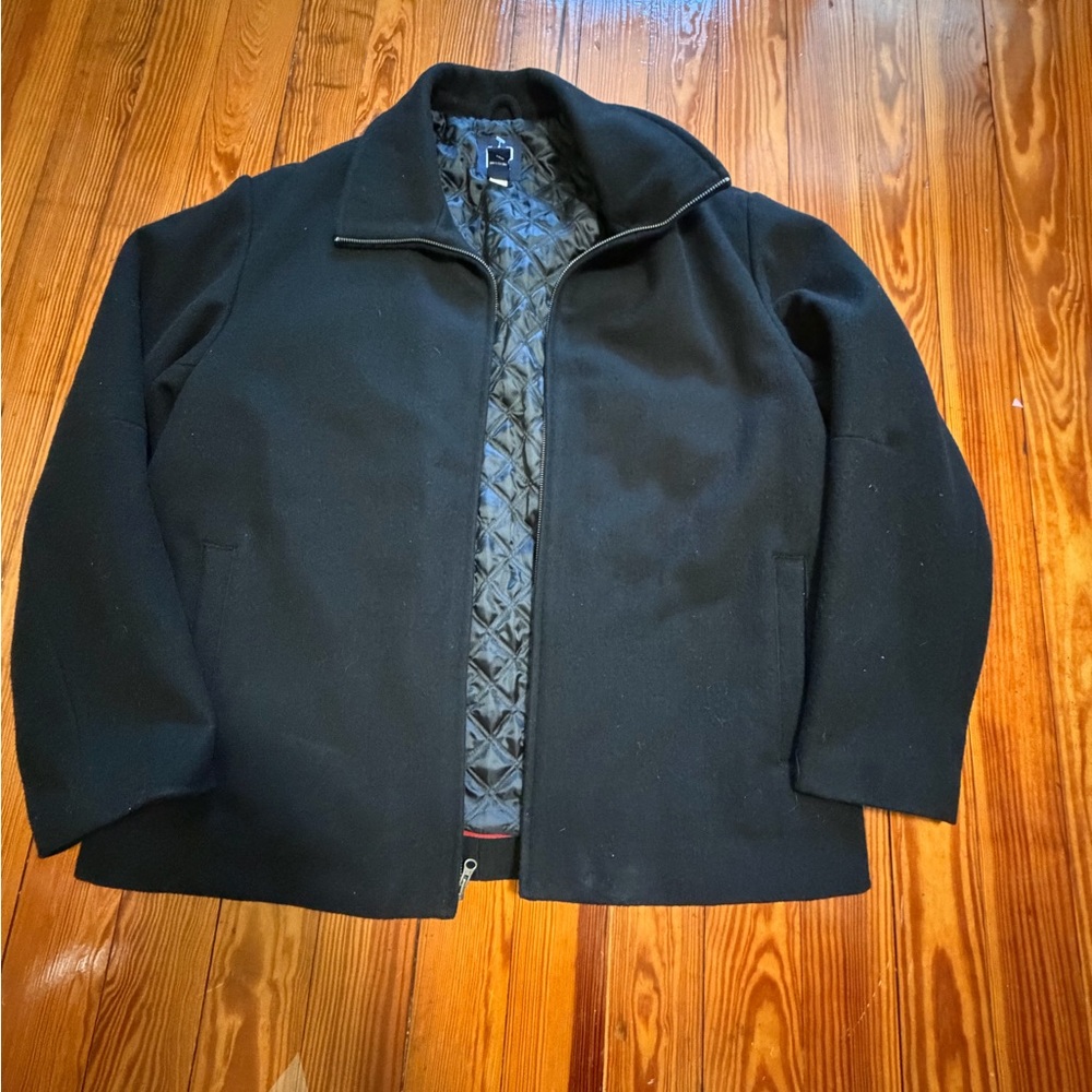 Men's Gap Black Wool Topcoat-XL
